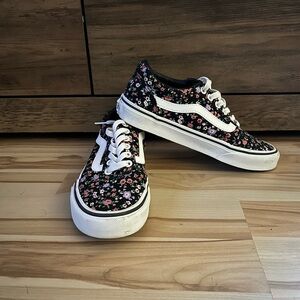 Vans Black Floral Women's Sneakers